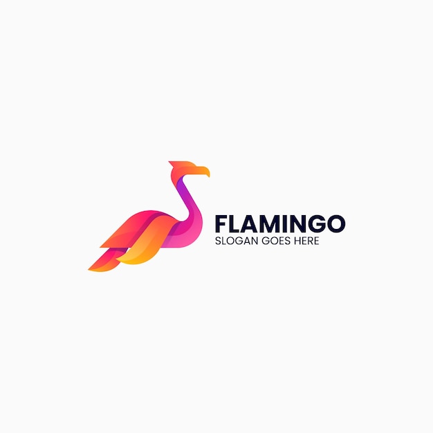 Ilustración del logotipo vectorial Flamingo Gradiente Estilo colorido