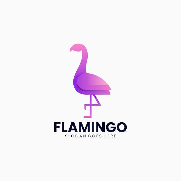 Ilustración del logotipo vectorial Flamingo Gradiente Estilo colorido