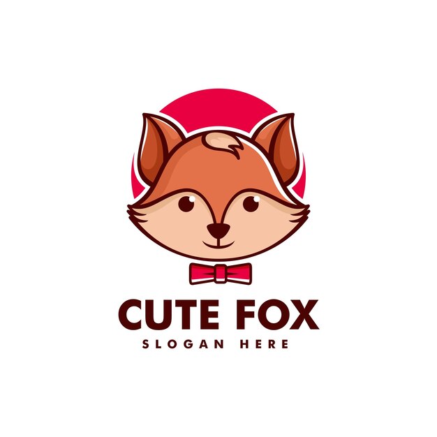 Ilustración del logotipo vectorial Fox Simple Mascot Style.