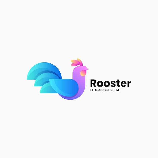 Ilustración del logotipo vectorial Gallo Gradiente Estilo colorido