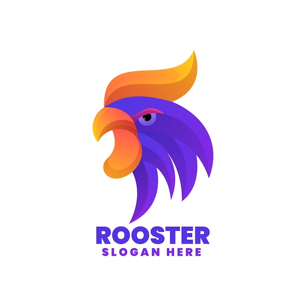 Ilustración del logotipo vectorial Gallo Gradiente Estilo colorido