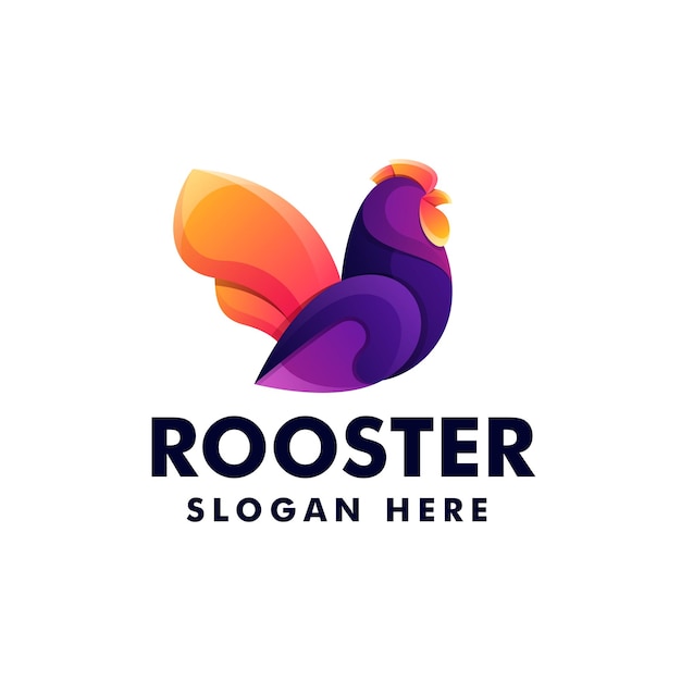 Ilustración del logotipo vectorial Gallo Gradiente Estilo colorido