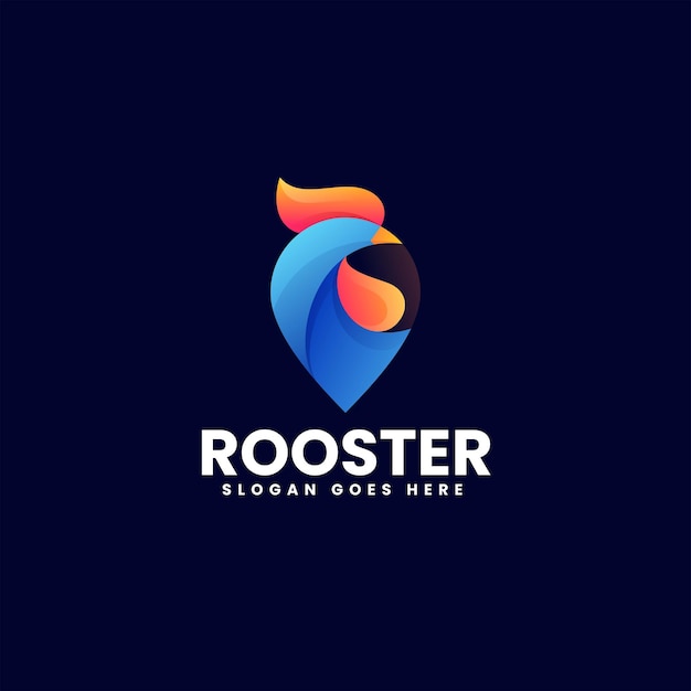 Ilustración del logotipo vectorial Gallo Gradiente Estilo colorido