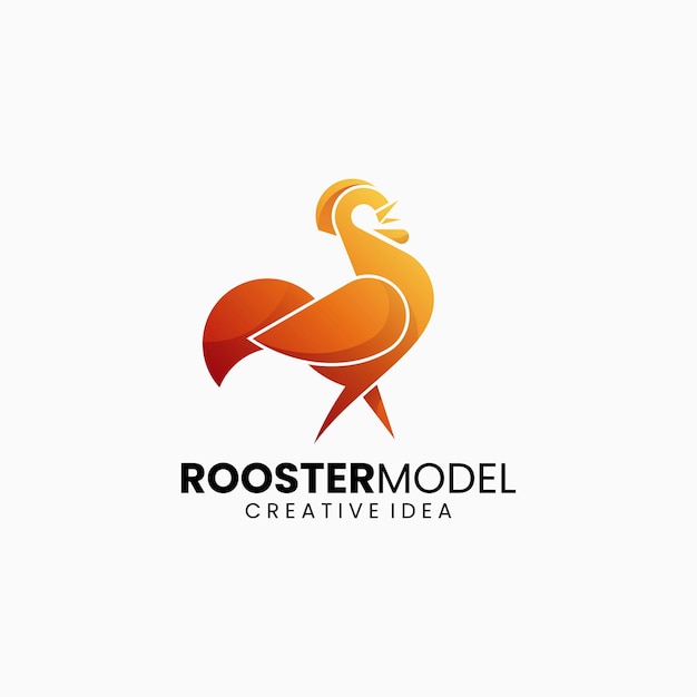 Ilustración del logotipo vectorial Gallo Gradiente Estilo colorido