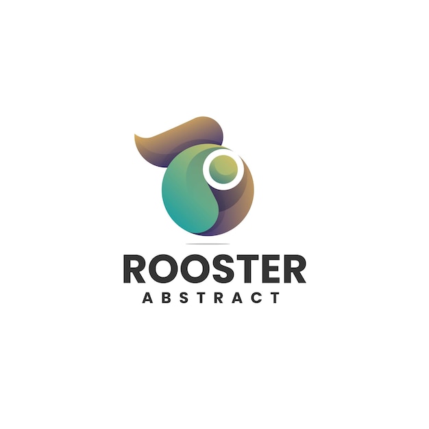 Ilustración del logotipo vectorial Gallo Gradiente Estilo colorido