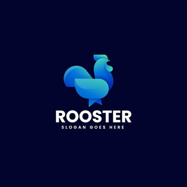 Ilustración del logotipo vectorial Gallo Gradiente Estilo colorido