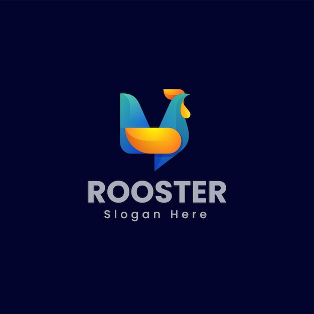 Ilustración del logotipo vectorial Gallo Gradiente Estilo colorido