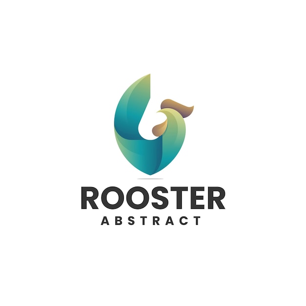 Ilustración del logotipo vectorial Gallo Gradiente Estilo colorido