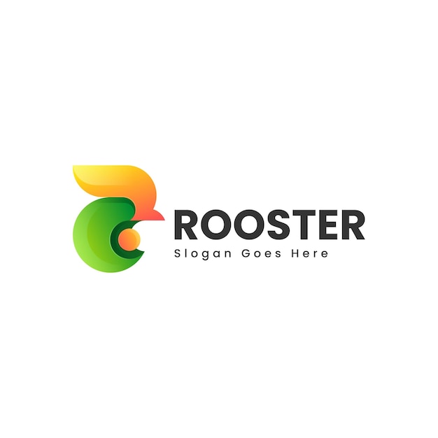 Ilustración del logotipo vectorial Gallo Gradiente Estilo colorido