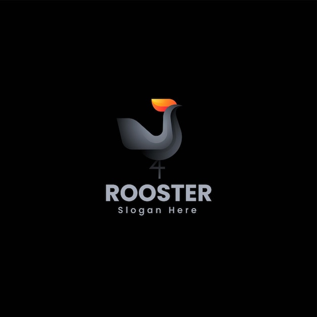 Ilustración del logotipo vectorial Gallo Gradiente Estilo colorido