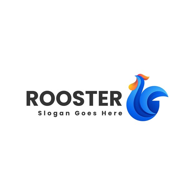 Ilustración del logotipo vectorial Gallo Gradiente Estilo colorido