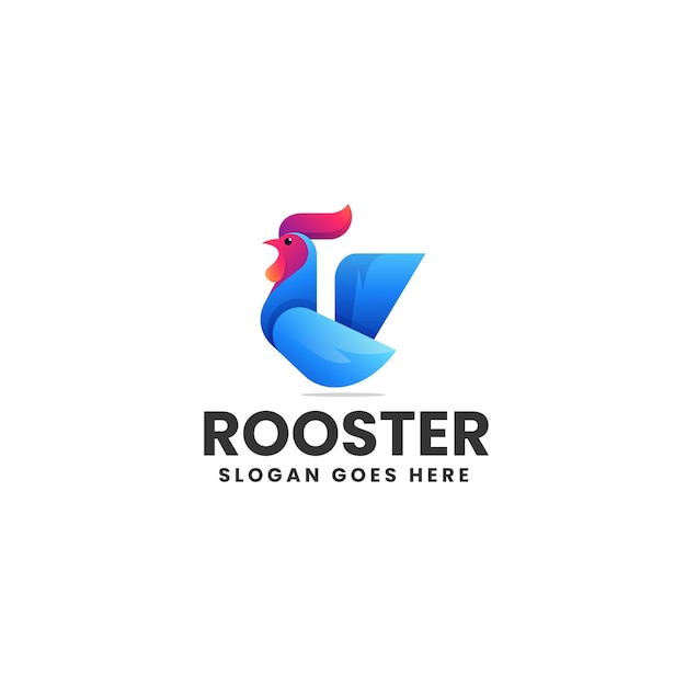 Ilustración del logotipo vectorial Gallo Gradiente Estilo colorido