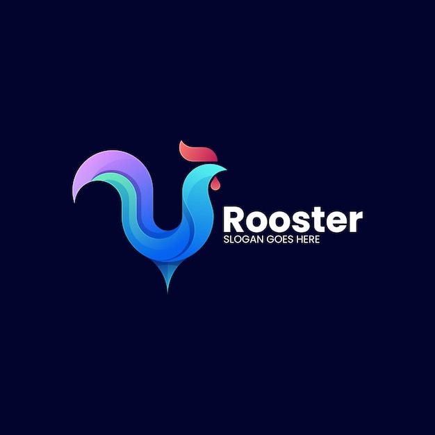 Ilustración del logotipo vectorial Gallo Gradiente Estilo colorido