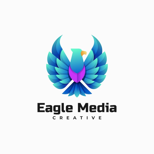 Ilustración de logotipo vectorial Gradiente de águila Estilo colorido