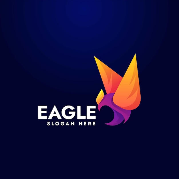 Ilustración de logotipo vectorial Gradiente de águila Estilo colorido