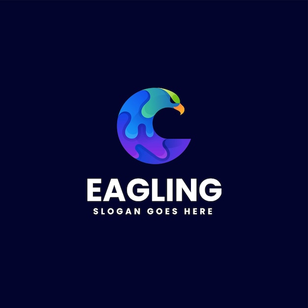 Ilustración de logotipo vectorial Gradiente de águila Estilo colorido