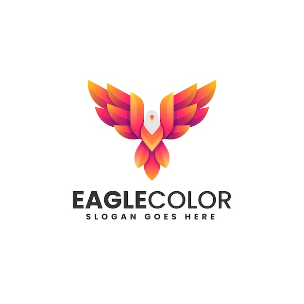 Ilustración de logotipo vectorial Gradiente de águila Estilo colorido