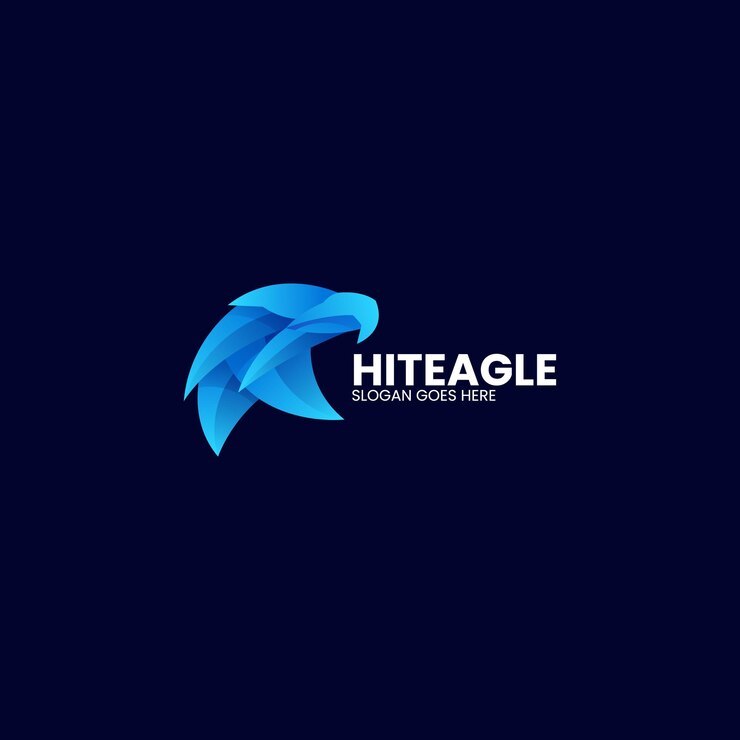Vector ilustración de logotipo vectorial gradiente de águila estilo colorido