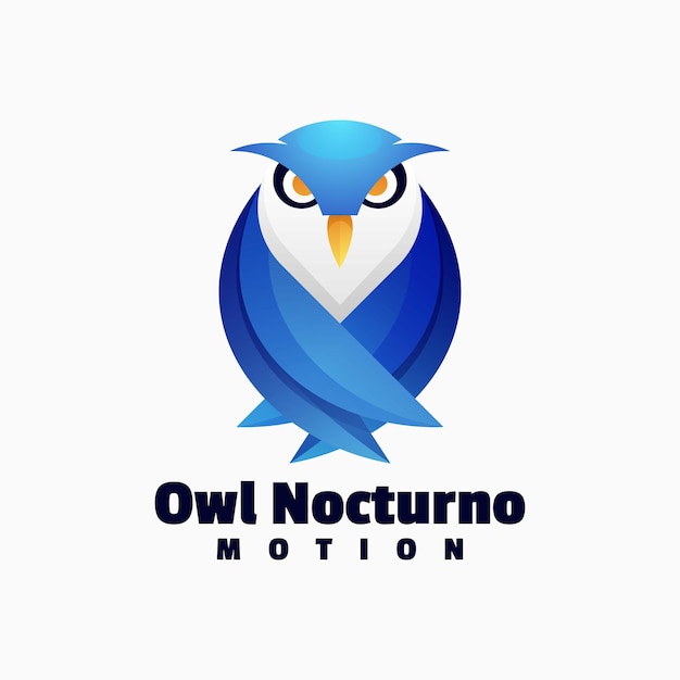 Ilustración del logotipo vectorial Gradiente de búho Estilo colorido
