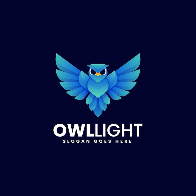 Ilustración del logotipo vectorial Gradiente de búho Estilo colorido