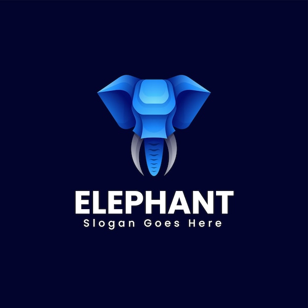 Ilustración del logotipo vectorial Gradiente de elefante Estilo colorido
