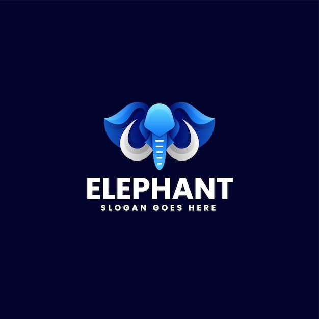 Ilustración del logotipo vectorial Gradiente de elefante Estilo colorido