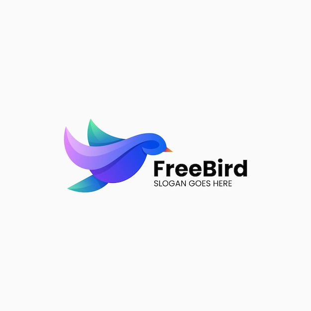 Ilustración de logotipo vectorial Gradiente de pájaro libre Estilo colorido