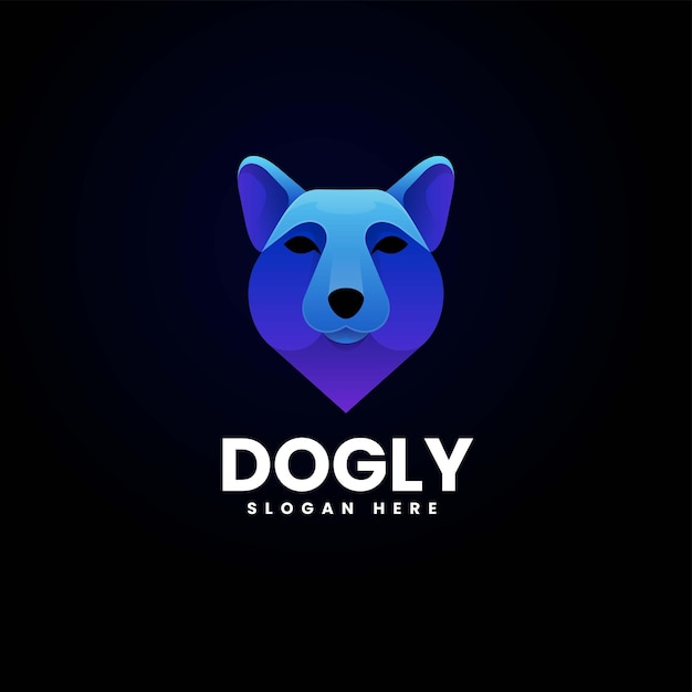 Ilustración de logotipo vectorial Gradiente de perro Estilo colorido