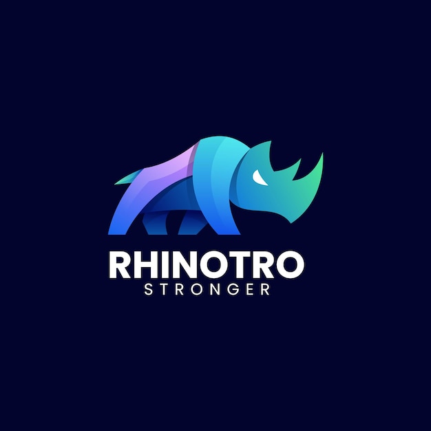 Ilustración del logotipo vectorial Gradiente de rinoceronte Estilo colorido