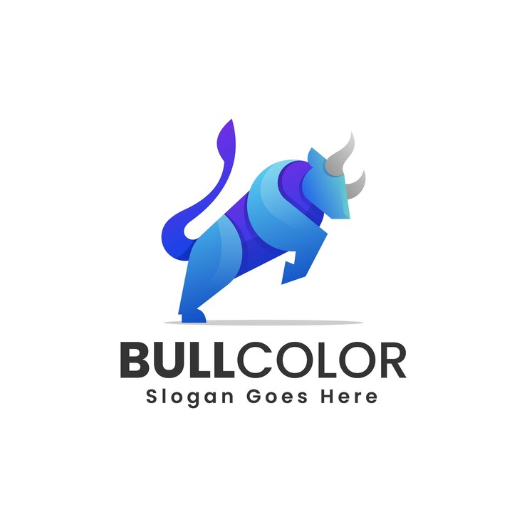 Vector ilustración del logotipo vectorial gradiente de toro estilo colorido
