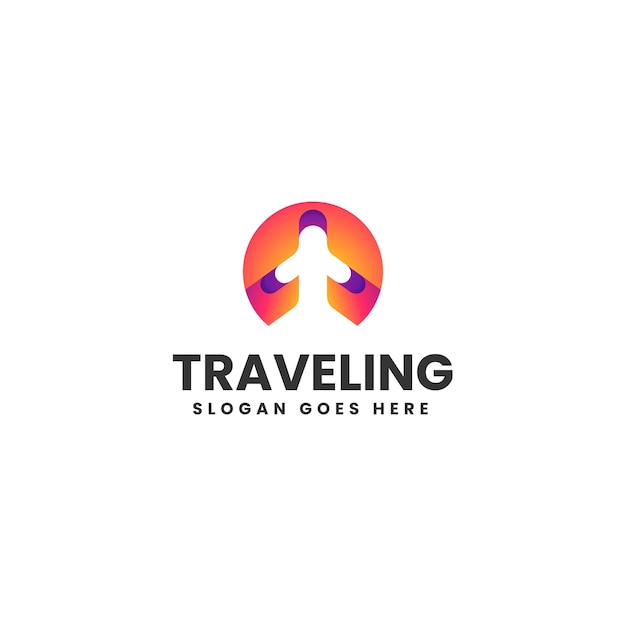 Ilustración del logotipo vectorial Gradiente de viaje Estilo colorido
