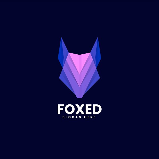 Ilustración del logotipo vectorial Gradiente de zorro Estilo colorido