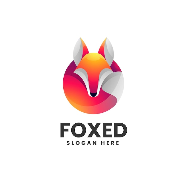 Ilustración del logotipo vectorial Gradiente de zorro Estilo colorido