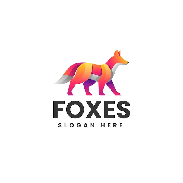 Ilustración del logotipo vectorial Gradiente de zorro Estilo colorido