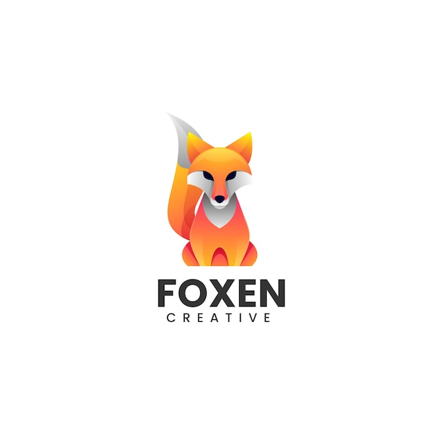 Ilustración del logotipo vectorial Gradiente de zorro Estilo colorido