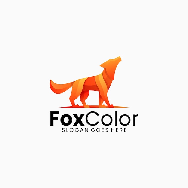 Ilustración del logotipo vectorial Gradiente de zorro Estilo colorido