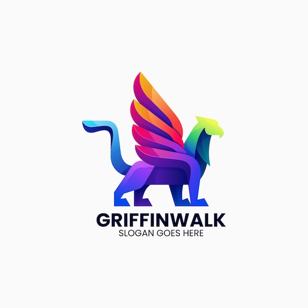 Ilustración del logotipo vectorial Griffin Gradiente Estilo colorido