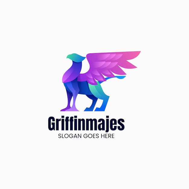 Ilustración del logotipo vectorial Griffin Gradiente Estilo colorido