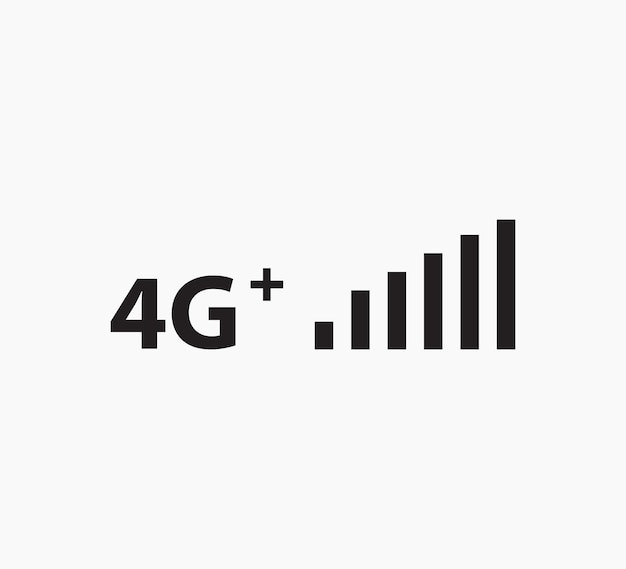 Ilustración del logotipo vectorial del icono 4G de estilo plano de moda