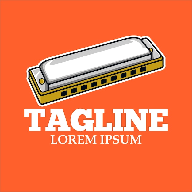 Ilustración del logotipo vectorial del instrumento musical armónica
