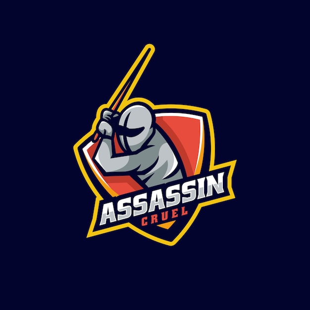 Ilustración de logotipo vectorial Kendo E Deporte y estilo deportivo
