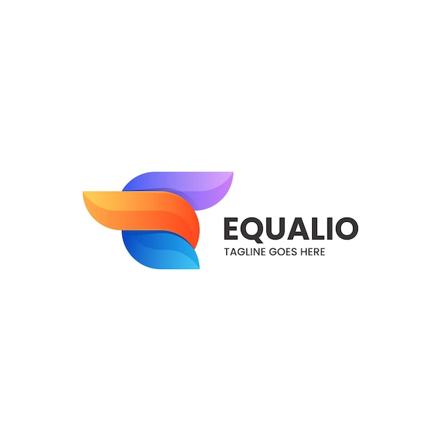 Ilustración del logotipo vectorial Letra E Gradiente Estilo de colores