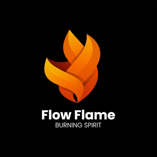 Ilustración Logotipo Vectorial Con Llama Que Fluye Estilo Colorido Degradado
