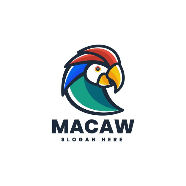 Ilustración Logotipo Vectorial Loro Estilo Mascota Simple