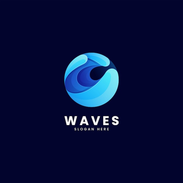 Ilustración del logotipo vectorial Ondas Gradiente Estilo colorido
