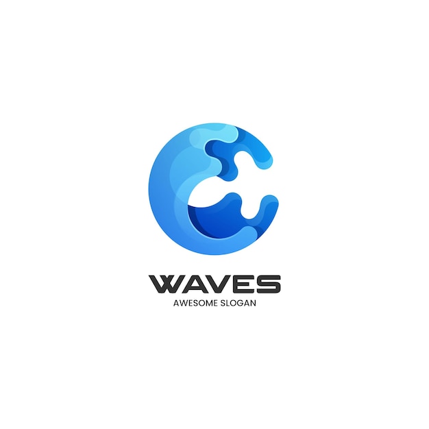 Ilustración del logotipo vectorial Ondas Gradiente Estilo colorido