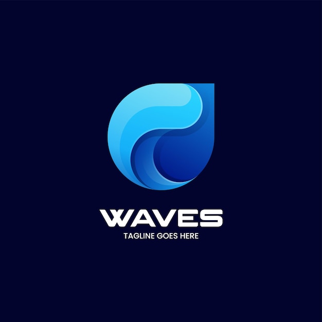 Ilustración del logotipo vectorial Ondas Gradiente Estilo colorido