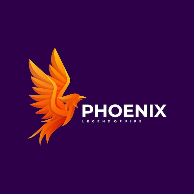 Ilustración del logotipo vectorial Phoenix Gradiente Estilo colorido