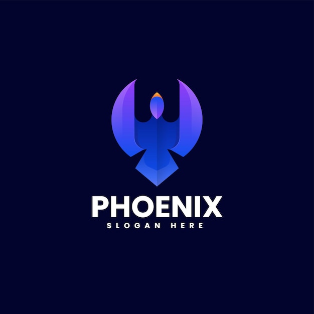 Ilustración del logotipo vectorial Phoenix Gradiente Estilo colorido