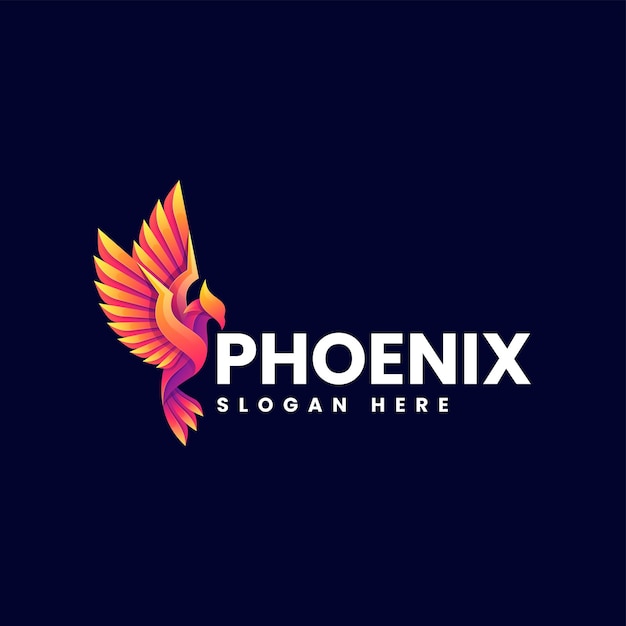 Ilustración del logotipo vectorial Phoenix Gradiente Estilo colorido
